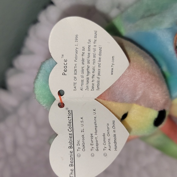 Ty Beanie "Peace" 1996 Beanie - Picture 8 of 8